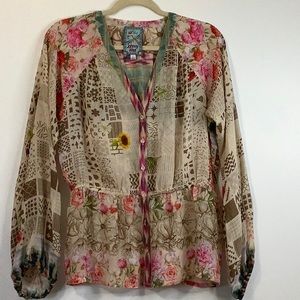 Johnny Was Button Front Blouse